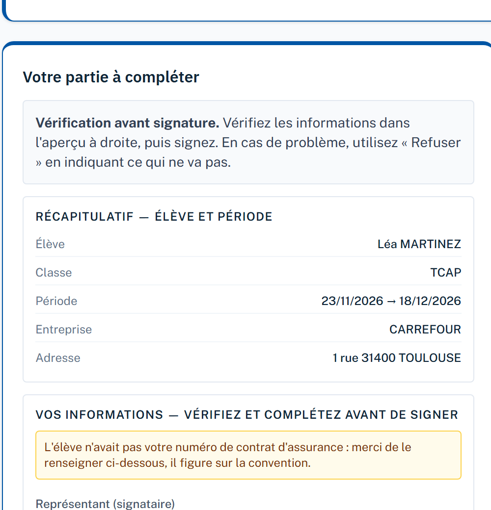 Récapitulatif élève et période